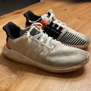 Adidas White/Grey EQT Boost Running Shoes